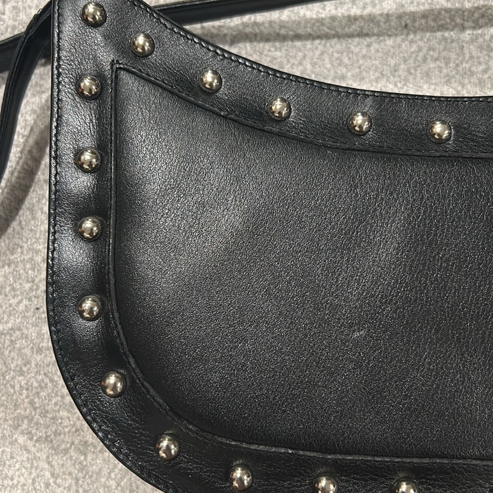 Black Studded Shoulder Bag - Picture 3 of 7